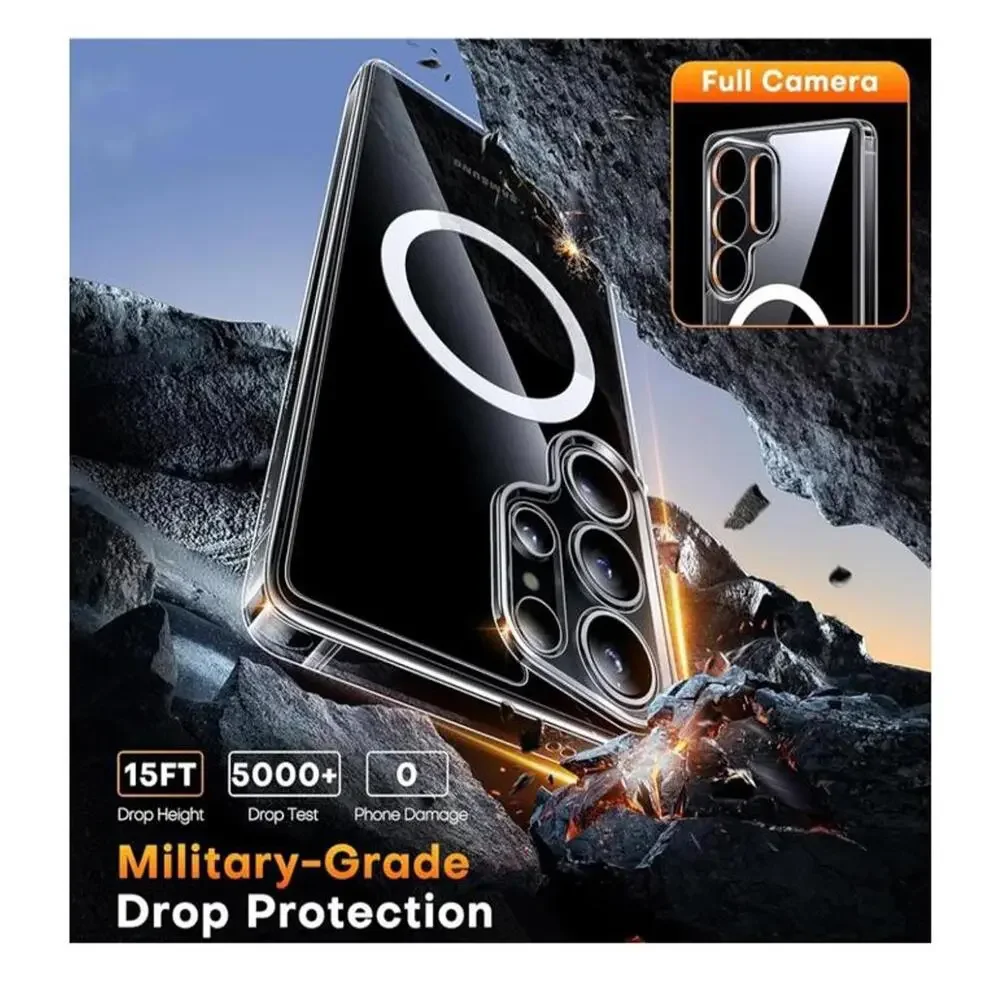 Samsung Galaxy S25 Ultra Transparent Black MagSafe Case